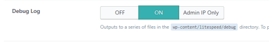 wordpress litespeed cache toolbox debug log