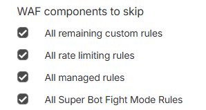 create cloudflare Security Rules Setting